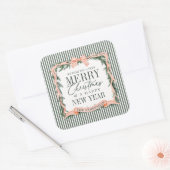 Christmas Garland Ribbon Frame スクエアシール (封筒)