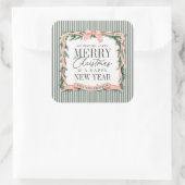 Christmas Garland Ribbon Frame スクエアシール (バッグ)