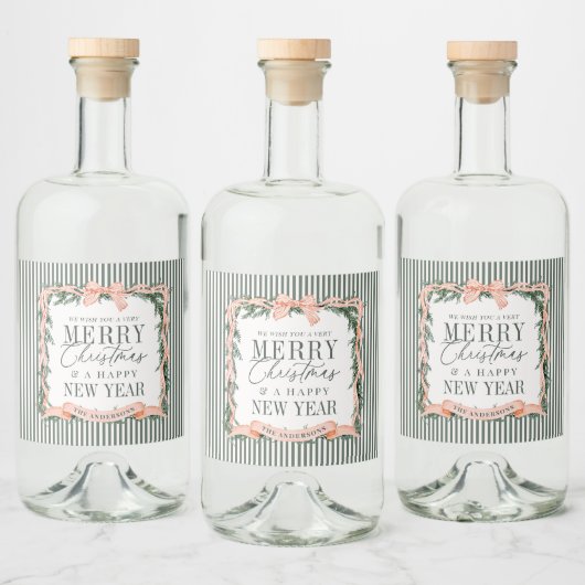 Christmas Garland Ribbon Frame リキュールボトルラベル (ボトル)