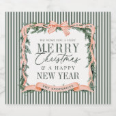 Christmas Garland Ribbon Frame リキュールボトルラベル (シングルラベル)