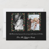 Christmas Garland with Holly 2 Photo Christmas  シーズンカード (裏面)