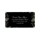 Christmas Garland with Holly Christmas Address ラベル (正面)