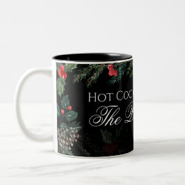 Christmas Garland with Holly Hot Cocoa ツートーンマグカップ