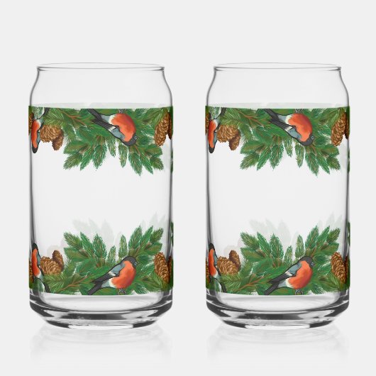 Christmas Garland with Pine Cones & Birds ガラス缶 (裏面)