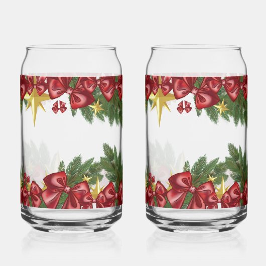 Christmas Garland with Red Bows & Stars ガラス缶 (裏面)