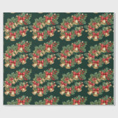 Christmas Garland Wrapping Paper with Bells & Bows ラッピングペーパー (フラット)