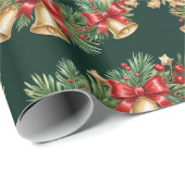 Christmas Garland Wrapping Paper with Bells & Bows ラッピングペーパー (ロールコーナー)