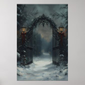 Christmas Gate Gothic Winter Wall Art, Victorian C ポスター (正面)
