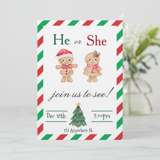 Christmas Gender Reveal invitation 招待状 (スタンド正面)