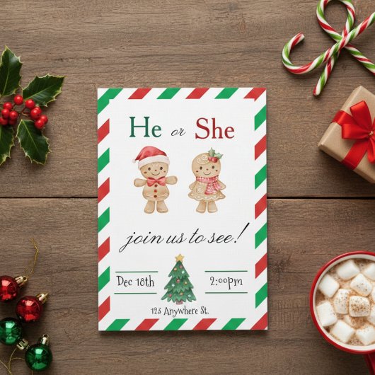 Christmas Gender Reveal invitation 招待状