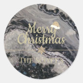 Christmas geode sticker ラウンドシール (正面)
