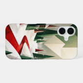 Christmas Geometric Winter Trees Phone Case iPhone 16ケース (裏面横)