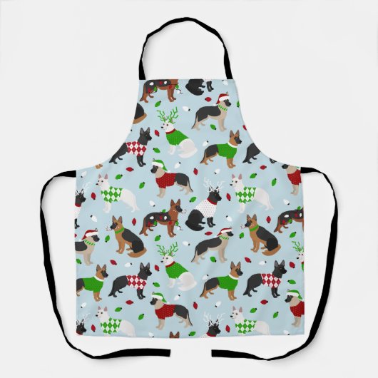 Christmas German Shepherd Apron エプロン (正面)