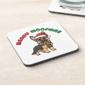 Christmas German Shepherd Coaster: Merry Woofmas コースター (左側)