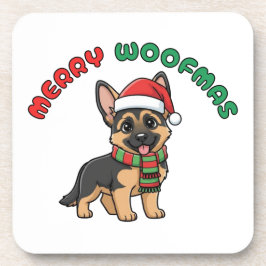 Christmas German Shepherd Coaster: Merry Woofmas コースター