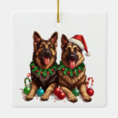 Christmas German Shepherd Dogs セラミックオーナメント (裏面)