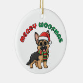Christmas German Shepherd Ornament: Merry Woofmas セラミックオーナメント (右)
