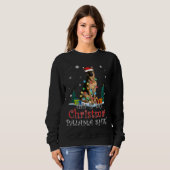 Christmas German Shepherd Pajama Lights Funny Gift スウェットシャツ (正面フル)