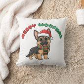 Christmas German Shepherd Pillow: Merry Woofmas クッション (ブランケット)