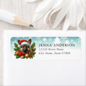 Christmas German Shepherd Return Address Labels ラベル (インサイチュ)