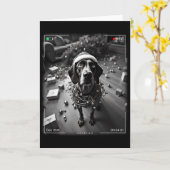 Christmas German Shorthaired Pointer Caught On Cam カード (黄色い花)