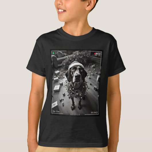 Christmas German Shorthaired Pointer Caught On Cam Tシャツ (正面)