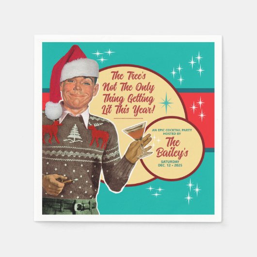 Christmas Getting Lit This Year Cocktail Napkins 2 スタンダードカクテルナプキン (正面)