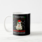 Christmas Ghost I Prefer Halloween Ugly Xmas Men W コーヒーマグカップ (左)