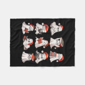 Christmas Ghost Reading Book Lovers Soky Ghost San フリースブランケット (正面(横))