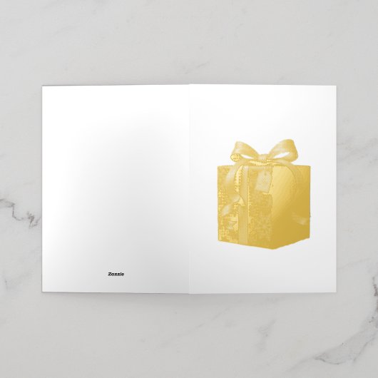 Christmas Gift 箔シーズンカード (外側レイダウン)