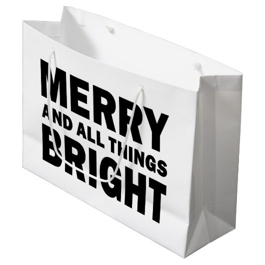 Christmas Gift Bag | Merry & All Things Bright ラージペーパーバッグ (正面アングル)