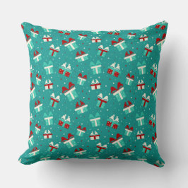 Christmas Gift Box Pattern Pillow クッション