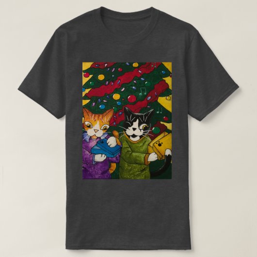 Christmas Gift Cats  Tシャツ (デザイン正面)