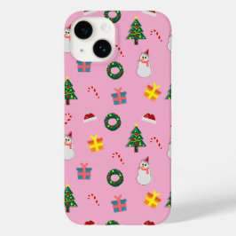 Christmas Gift – Cute Holiday Pattern with Snowman Case-Mate iPhone 14ケース