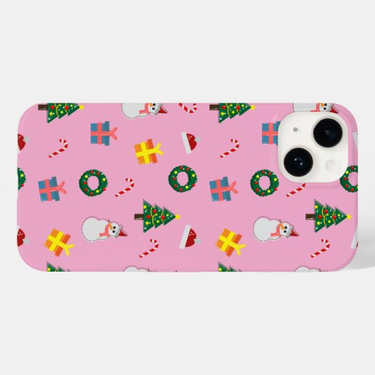 Christmas Gift – Cute Holiday Pattern with Snowman Case-Mate iPhoneケース (裏面 (横))