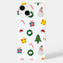 Christmas Gift – Cute Holiday Pattern with Snowman Case-Mate iPhone 14ケース