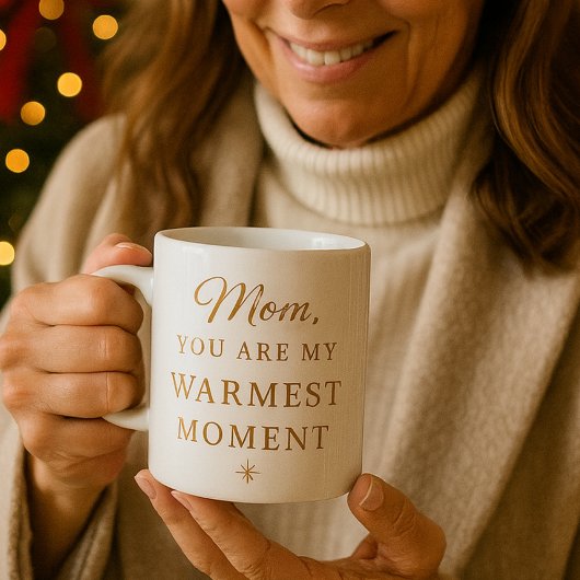 Christmas Gift for Mom – Warmest Moment Cozy Quote ジャンボコーヒーマグカップ