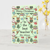 Christmas Gift For School Teacher Personalized カード (黄色い花)