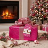 Christmas Gift Tag Dachshund Personalized Pink ギフトタグ