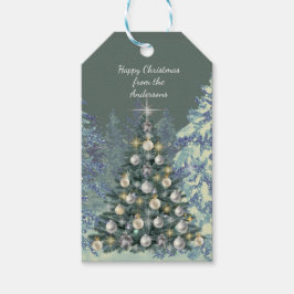Christmas Gift Tag - Festive White Forest Design ギフトタグ