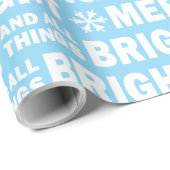 Christmas Gift Wrap | Merry and Bright Blue White ラッピングペーパー (ロールコーナー)