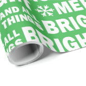 Christmas Gift Wrap | Merry and Bright Green White ラッピングペーパー (ロールコーナー)