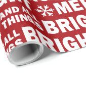Christmas Gift Wrap | Merry and Bright Red White ラッピングペーパー (ロールコーナー)