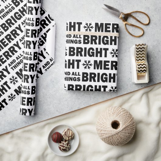 Christmas Gift Wrapping Paper | Merry and Bright ラッピングペーパー (クラフト)
