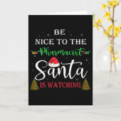 Christmas Gifts Be Nice To The Pharmacist Santa Is カード (黄色い花)