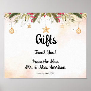Christmas Gifts Bridal Shower Wedding Poster ポスター