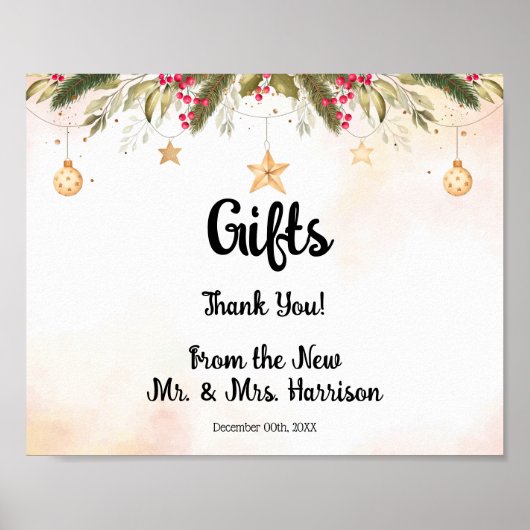 Christmas Gifts Bridal Shower Wedding  Poster ポスター (正面)