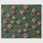 Christmas Gifts & Ornaments Seamless Pattern ラッピングペーパー (フラット)