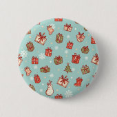 Christmas Gifts Pattern Buttons 缶バッジ (正面)