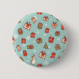 Christmas Gifts Pattern Buttons 缶バッジ